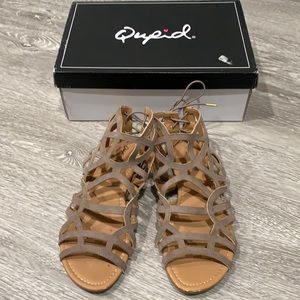 Qupid lace back sandals